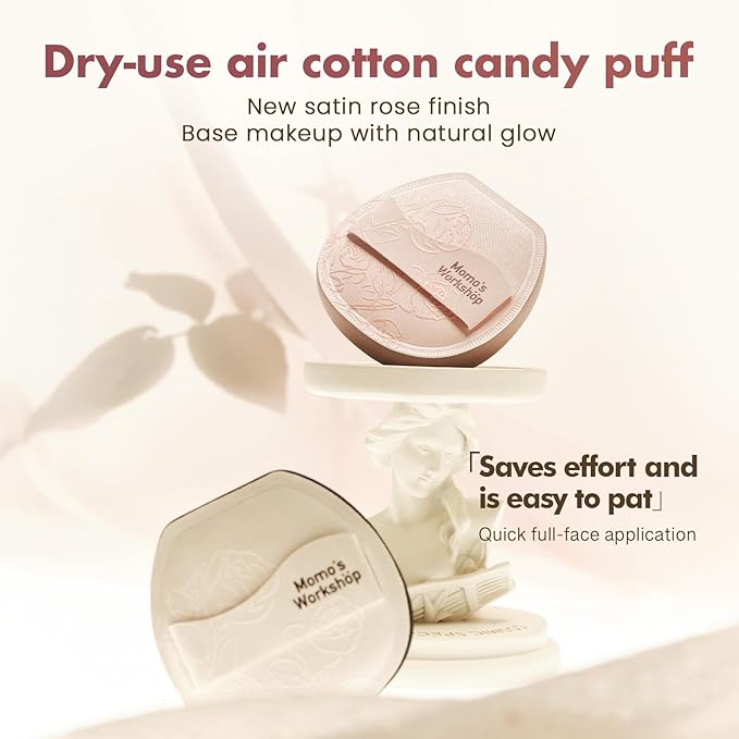 Makeup Sponge, Rubycell, Flat-cut Shape,Foundation Sponges with Glossy PU Leather, for Liquid/Sheer Foundations, Cosmetic Puff, Medium Bounce,Travel Friendly & Reusable,2pcs & Storage Case