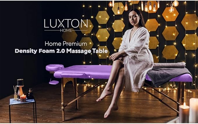 Luxton Home Premium Foam Massage Table Portable Foldable Massage Bed Height Adjustable, 72 Inches Long 27 Inches Wide Home Salon Spa Bed Tattoo Table with Accessories & Carrying Case, Easy Set Up