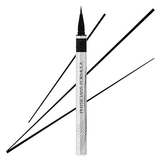 Physicians Formula Eye Booster Super Slim Liquid Eyeliner, Waterproof Precision with a Lash-Boosting Complex, Natural Finish, & Sensitive Skin Approved, Cruelty-Free & Vegan -Ultra Black