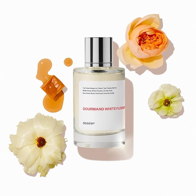 Dossier - Gourmand White Flowers - Eau de Parfum - Inspired by Viktor&Rolf's Flowerbomb - Perfume Luxury - Pure Infused - Paraben-Free - Vegan - For Women - Fragrance 3.4 Fl oz (Spray 100ml)