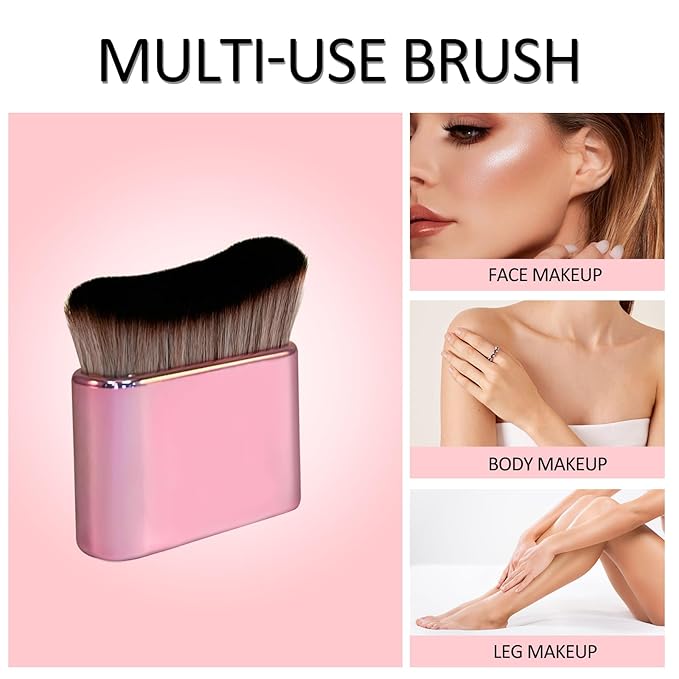 Self Tan Brush-Kabuki Brush for Body,Sunscreen Tanning Brush,Blusher,Shadow,Powder,Bronzer and Foundation Self Tanner Brush,Makeup Brushes for Face and Body（Pink）