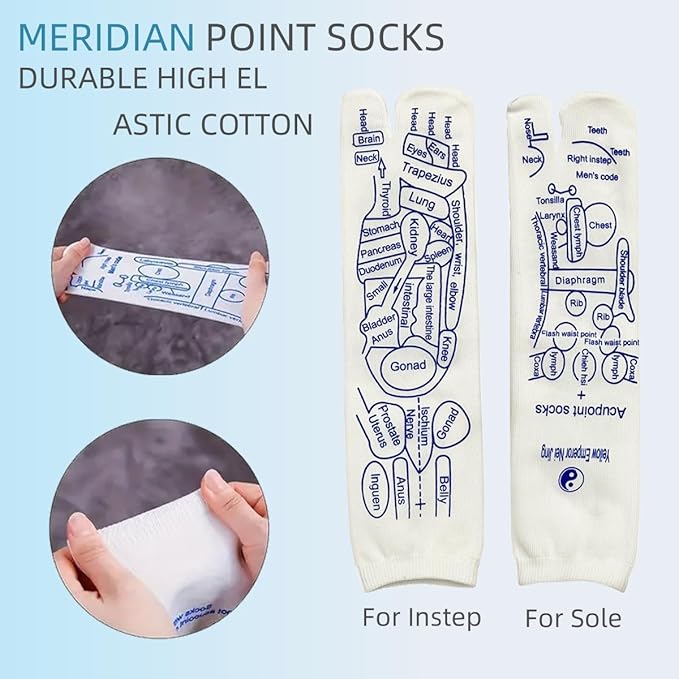 COLSA Reflexology Socks with Tools,Acupoint Socks Set,Beginner Acupoint Massage Tools Large Triangular Sparrow+acupoint Stick(2pcs Women+Gloves)