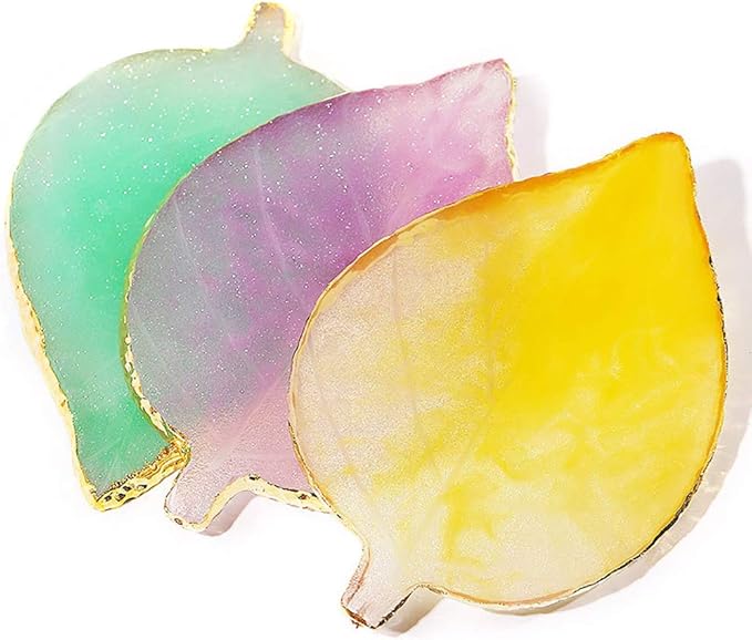 1 Pcs Leaf Resin Nail Art Palette Painting Makeup Palette Tray Cosmetic Nail Gel Polish Colors Mixing Pallet Blue