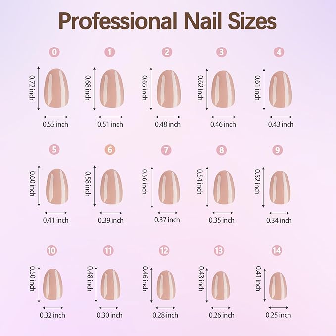 Short Oval Press On Nails, 5 Colors Pre-Lasting Soft Gel Nails Tips, 150Pcs Natural Fake Nails for Nail Art DIY 15 Sizes