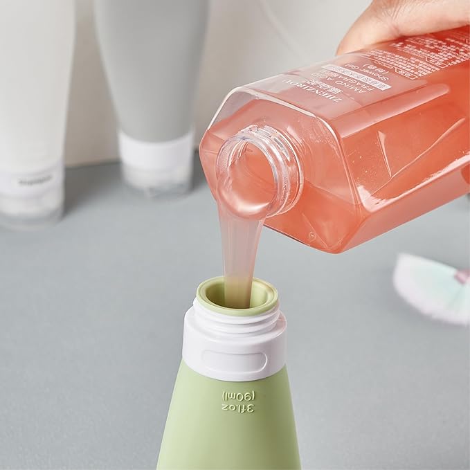 INSFIT Portable Travel Bottles, TSA Approved Leak Proof Containers for Toiletries, BPA Free Refillable Accessories for Shampoo, Body Wash, Liquids (4 Pack)