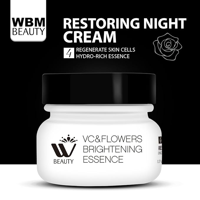 Restoring Night Cream for Face, Anti-Aging Moisturizer with Hydro-Rich Essence. Skin-renewing face cream for a hydrated, youthful look. Size: 1.7 oz.
