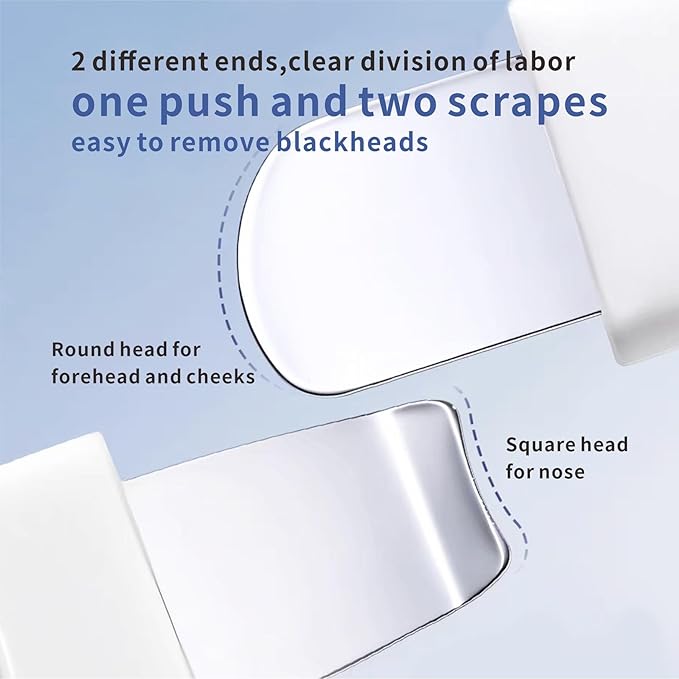 REVEX Nose Blackhead Remover Tool Set,Blackhead Scraper Tool,2Pcs Pore Cleaning Brush, Face Scrubber Skin Spatula, Pore Scrubber for Deep Cleansing,Face Exfoliator Scrubber for Women Men. (White)