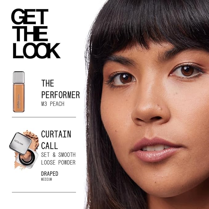 about-face THE PERFORMER Skin-Focused Foundation M3Peach – Medium Coverage, Long-Wear, Breathable & Buildable Base – Clean, Vegan, Hydrating Formula with Blue Agave & Chlorella – 1.08oz