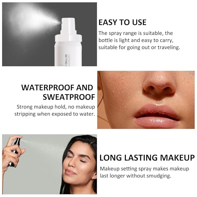 Kaely Setting Spray for Face,Dewy Finish,Waterproof Setting Spray for Makeup Long Lasting,Oil Control Face Mist,Up To 16 Hours,Vegan & Cruelty-Free