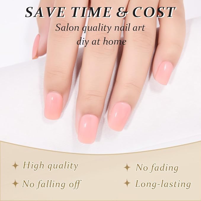 evpct Warm Pink Press on Nails Short Midium Oval for Women Gift, Glossy Pink Fake Nail with Soft Gel Salon Quality Reusable Stick on Nails Full Cover Artificial Nail Glue Soft Gel Set Kit 24Pcs, 01