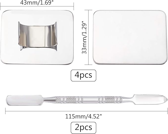 OLYCRAFT 6PCS Stainless Steel Makeup Palette Mini Ring