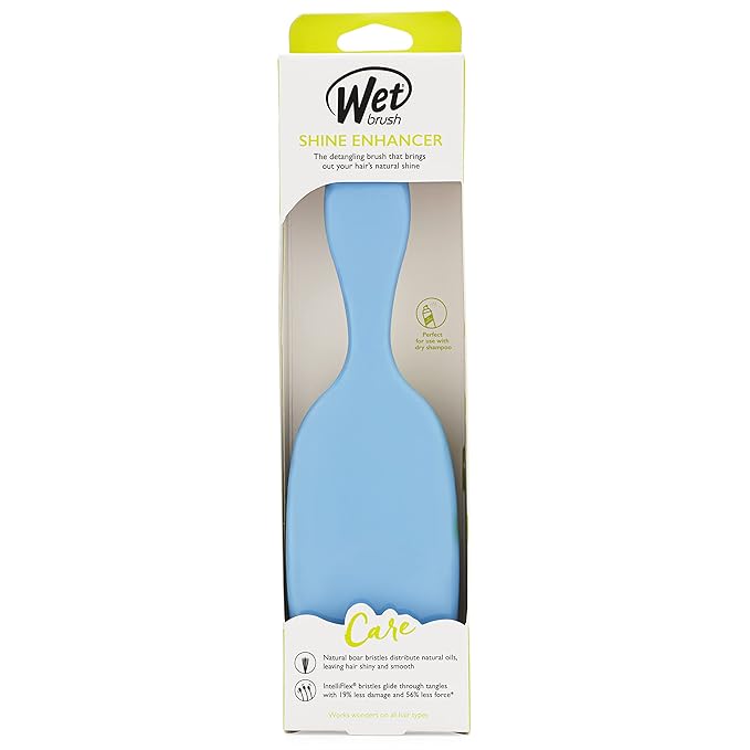 Wet Brush Shine Enhancer Hair Brush, Sky - Exclusive Ultra-soft IntelliFlex Bristles - Natural Boar Bristles for All Hair Types - For Women and Men, Wet and Dry Hair