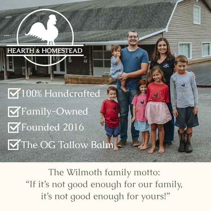 Hearth and Homestead: Handmade Whipped Tallow Balm (Vanilla Orange) - Organic Body Butter with Infused Olive Oil, for Eczema, Rosacea, Baby - 1.3 oz