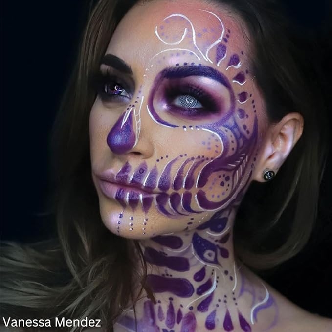 Mehron Makeup Color Cups | Stage, Foundation, Face Paint, Body Paint, Halloween | Face Paint Makeup | Greasepaint .5 oz (14 g) Purple