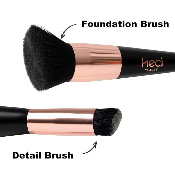 Magic Minerals AirBrush Foundation with Nanoscale Powder - HECI BEAUTY Flawless Finish Makeup,Silk Airbrush Spray & Kabuki Brush - Anti-Aging Ingredients for Smooth Radiant Skin,Light Meuium Sand
