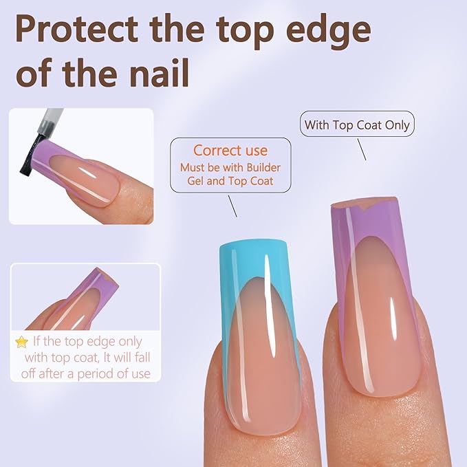 Misssix French Gel Nail Tips, 150Pcs French Tip Press on Nails Long Square, No Need to File Tips Pre-lasting, Fake Nails for Nail Art DIY 15 Sizes