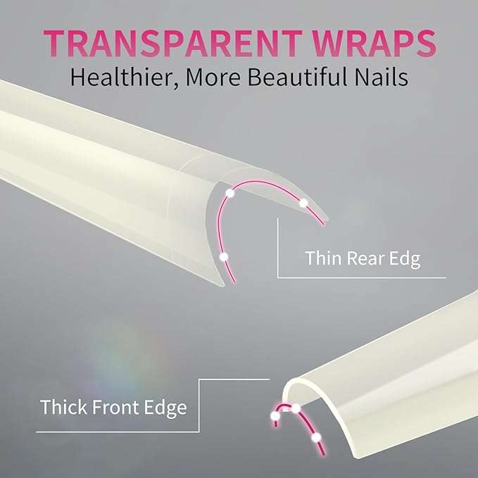 krofaue Natural Acrylic Nail Tips - 600PCS Half Cover Coffin False Nails 12 Size with Box for Salon and Home DIY