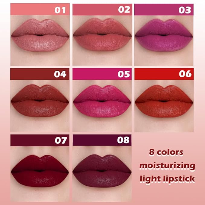 Matte Lipstick Crayon for Women, Light Purple Lip Stick Pencil 24 Hour Long Lasting Waterproof, Non-Drying Hydrating Formula Lip Gloss Makeup, Vegan & Cruelty-Free, 03