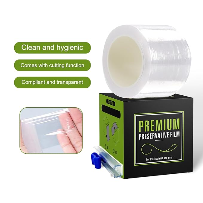 3 Pack Preservative Film Plastic Wrap for Eyebrow Lamination Lash Lift Lip Blush Tint Kit Semi Permanent Make Up PMU Supplies Microblading Kit 42mm Width 200 Meter (3 Pack)