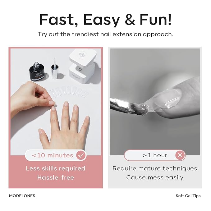 Modelones Extra Short Oval Round Nail Tips - 510Pcs Soft Fake Nails Tips Gel Pre-shaped Half Matte Full Cover No Filed False Extension Manicure Salon DIY at Home 15 Sizes