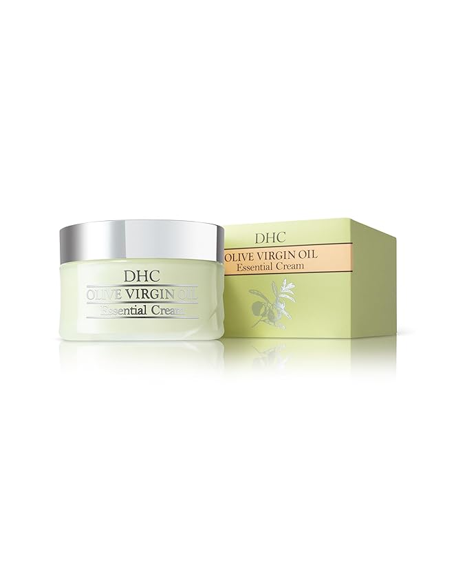 DHC Olive Virgin Oil Essential Cream, Moisturizer, Hydrating, Promotes Skin Elasticity, Radiant, Fragrance and Colorant Free, Ideal for All Skin Types, 1.7 oz. Net wt.