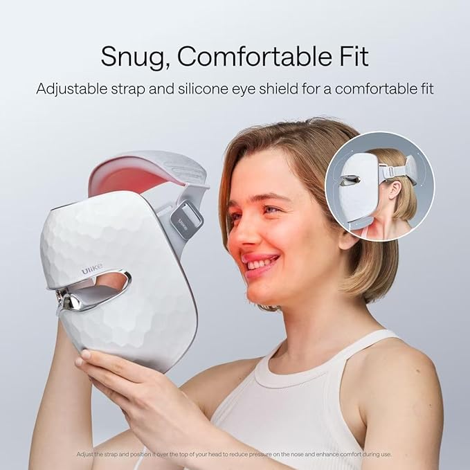 Ulike ReGlow LED Light Therapy Mask, Red Light Therapy for Face, 4 Modes with Red, Blue, Yellow & Infrared Red Lights for Reduce Acne & Anti-Aging, Eye-Protection, 272 Beads, Remote Control