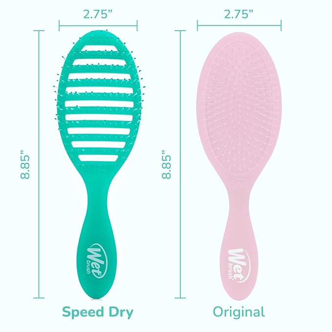 Wet Brush Speed Dry, Green Juice (Summer Quencher) - Vented Design & Soft HeatFlex Bristles Are Blow Dry Safe - Ergonomic Handle Manages Tangles - Pain-Free Hair Brush, Limited Edition