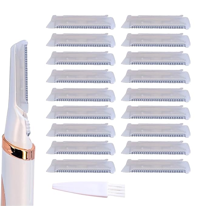 18 Pack Replacement Head for Finishing Touch Flawless Dermaplane Glo Sonic Facial Exfoliation Lighted, Dermaplane Refill Blades for Flawless Vibrating Dermaplane Razor,Safety Micro-guards for Skin
