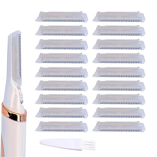 18 Pack Replacement Head for Finishing Touch Flawless Dermaplane Glo Sonic Facial Exfoliation Lighted, Dermaplane Refill Blades for Flawless Vibrating Dermaplane Razor,Safety Micro-guards for Skin