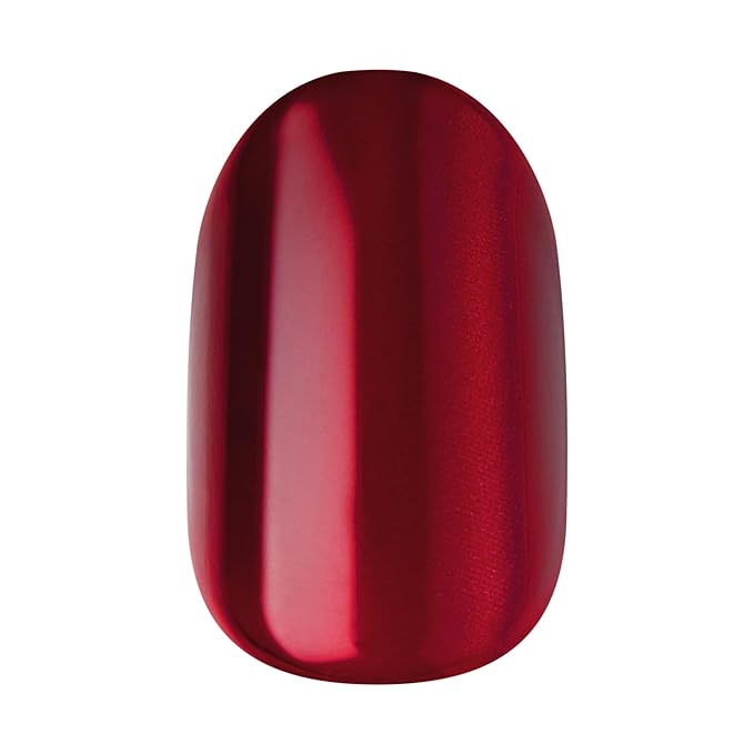 KISS imPRESS No Glue Mani Press On Nails, Color FX, 'Hidden Gem', Red, Short Size, Oval Shape, Includes 30 Nails, Prep Pad, Instructions Sheet, 1 Manicure Stick, 1 Mini File