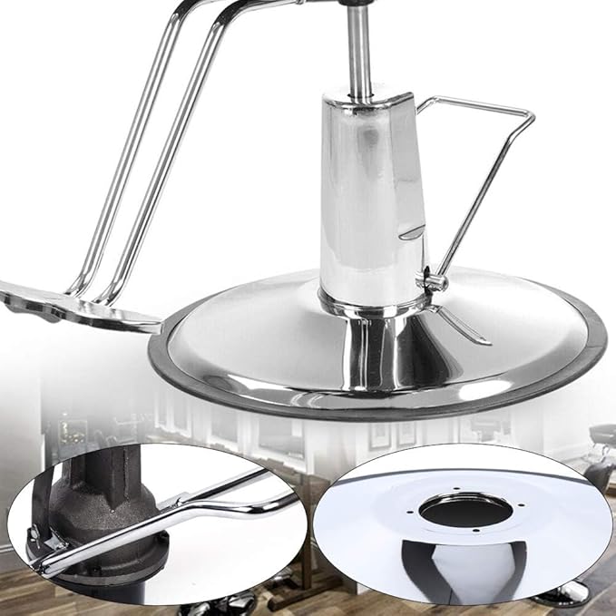 DYNAMI Salon Chair Hydraulic Pump with Base,Barber Chair Base Replacement 4 Screws Barber Chair Hydraulic Pump,Load 661lbs,for Beauty Salon Barber Hairdressing Styling Chairs(5.5in Adjustable Height)