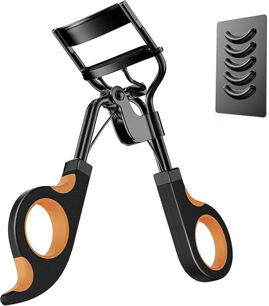 Kaasage Eyelash Curler with Pads, Lash Curler with 5 Extra Silicone Replacement Pads, Achieve Perfect Curls in 5 Seconds