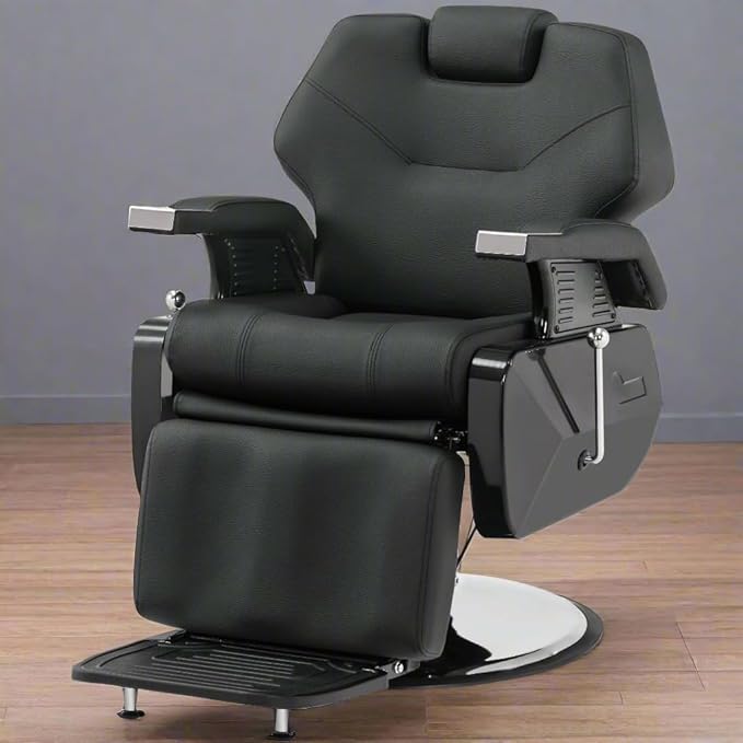 BarberPub Hydraulic Recline Barber Chair All Purpose Salon Beauty Spa Styling Equipment 9208 (Black)