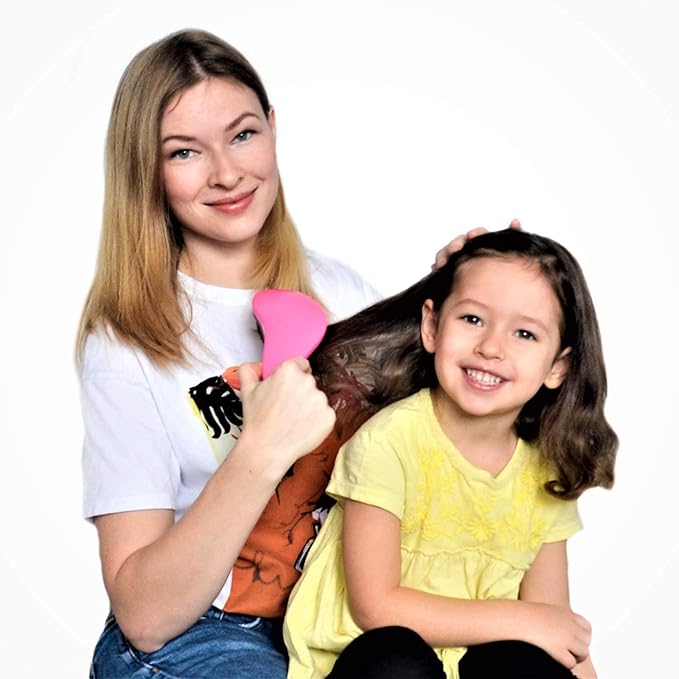 79STYLE 3Pcs Detangler Brush for Tangle-Free, No-Knot Glide Thru Hair - Kids & Women's Curly Hair Detangling Brush Comb (3 Colored 7.4 Inch - Pink)