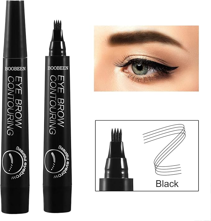 Boobeen Waterproof Eyebrow Pen - Microblading Eyebrow Pencil with a Micro-Fork Tip Applicator - Creates Natural Looking Brows Effortless