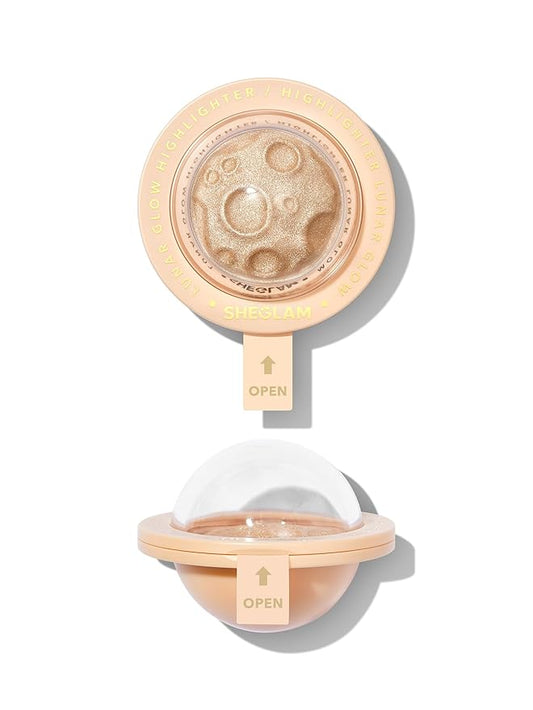 SHEGLAM Lunar Glow Highlighter Face Highlighter Multichrome Glitter Shimmer Highlighter Makeup Eye Face Body Highlighter Illuminator, Silky Creamy Eyeshadow-Tea Cake