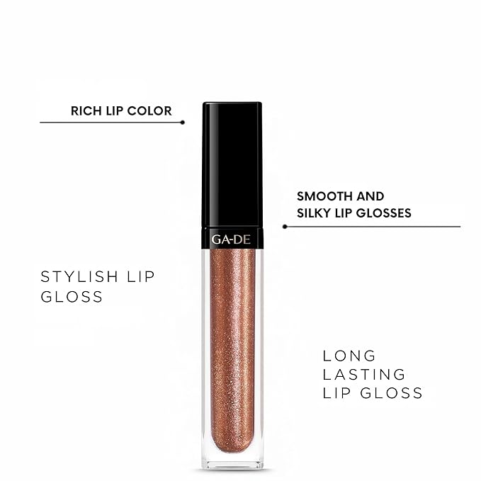 GA-DE Crystal Lights Lip Gloss, 806 - Enriched with Light-Reflecting Crystal Pearls - Smooth Silky, Rich Color - Moisturizes and Adds Shine - 0.2 oz