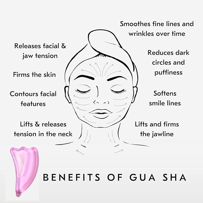 Reusable Glass guasha, hot and Cold Compress guasha for Puffiness and Redness Reducing Skin Care Routine, Self Care Gift for Men Women (Pink)