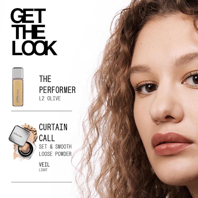 about-face THE PERFORMER Skin-Focused Foundation L2Olive – Medium Coverage, Long-Wear, Breathable & Buildable Base – Clean, Vegan, Hydrating Formula with Blue Agave & Chlorella – 1.08oz