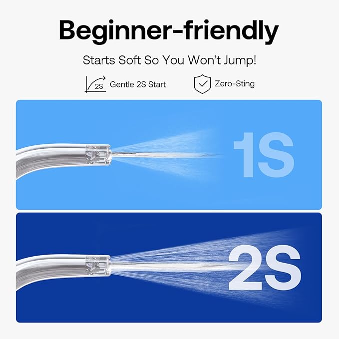 Bitvae Water Dental Flosser Teeth Pick, Portable Water Teeth Cleaner Picks, IPX7 Waterproof Oral Irrigator, 3 Modes 5 Intensities, USB Rechargeable Water Dental Picks for Cleaning - Lavender