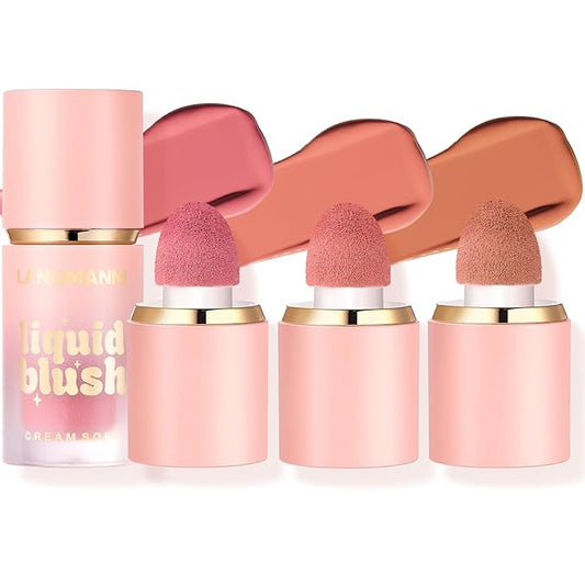 Jolilab Liquid Blush - High Pigment, Long - Lasting, Buildable Color for a Natural Glow（#1+3+5）