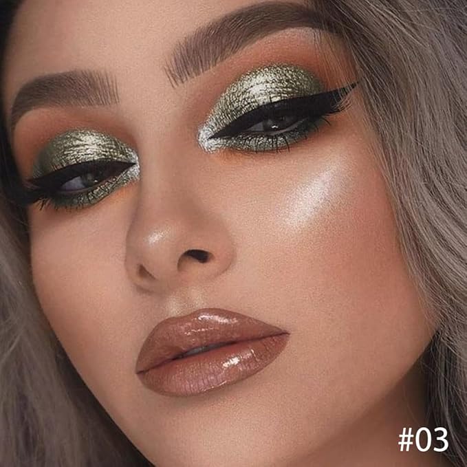 Single Glitter Eyeshadow, Shimmer Eyeshadow Palette, Korean Eye Glitter Makeup, Ultra-Blendable, Sparkle Gold Eye Shadow, Single Shade Metallic Pigmented, (Brown)