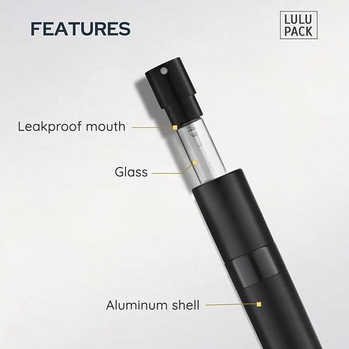 Travel Perfume Bottle Refillable - Cologne Spray Atomizer Mini - Small Travel Size Sprayer Empty for Refill Sample Container - Portable Fragrance Decant Dispenser for Men Women 8ml 4PCS Black