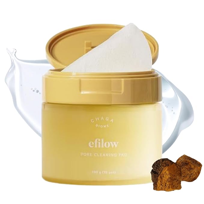 Chaga Mushroom Biome Pore Clearing Pad, Vegan Facial Exfoliating Toner Pads with AHA BHA PHA LHA, 70 Pads 190g