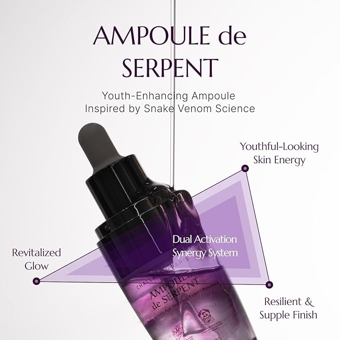 [CHALLANS de PARIS] Ampoule de SERPENT – Freshly-Activated Peptide Serum with SYN-AKE (10,000 ppm) | Age-Defying, Firming & Smoothing, Lightweight Watery, Dual-Chamber, Korean Skincare, 1.23 fl oz