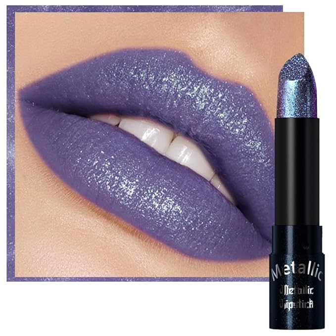 Kaely Glitter Metallic Lipstick, Shimmer Metallic Lipsticks for Women, High Pigmented Lip Gloss Long Lasting Waterproof Smudge Proof 24 Hour, Halloween Makeup, Vegan & Cruelty-Free, 14