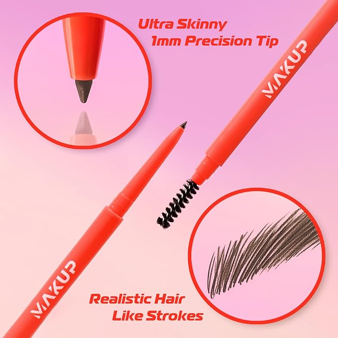 Makup Beauty Skinny Brow - Ultra Thin Eyebrow Pencil, Waterproof, Precise Micro Brow Pencil creates Hair-like Strokes for Full, Natural Brows Light Brown (Taupe)