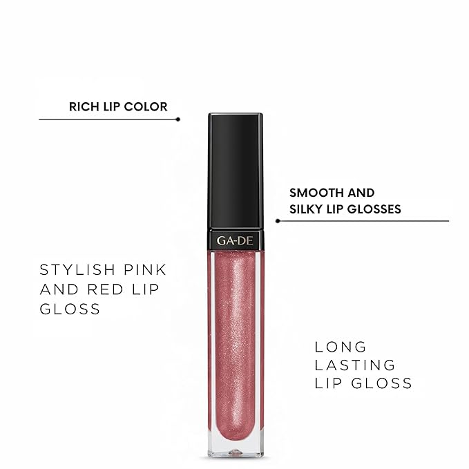 GA-DE Crystal Lights Lip Gloss, 520 - Enriched with Light-Reflecting Crystal Pearls - Smooth Silky, Rich Color - Moisturizes and Adds Shine - 0.2 oz