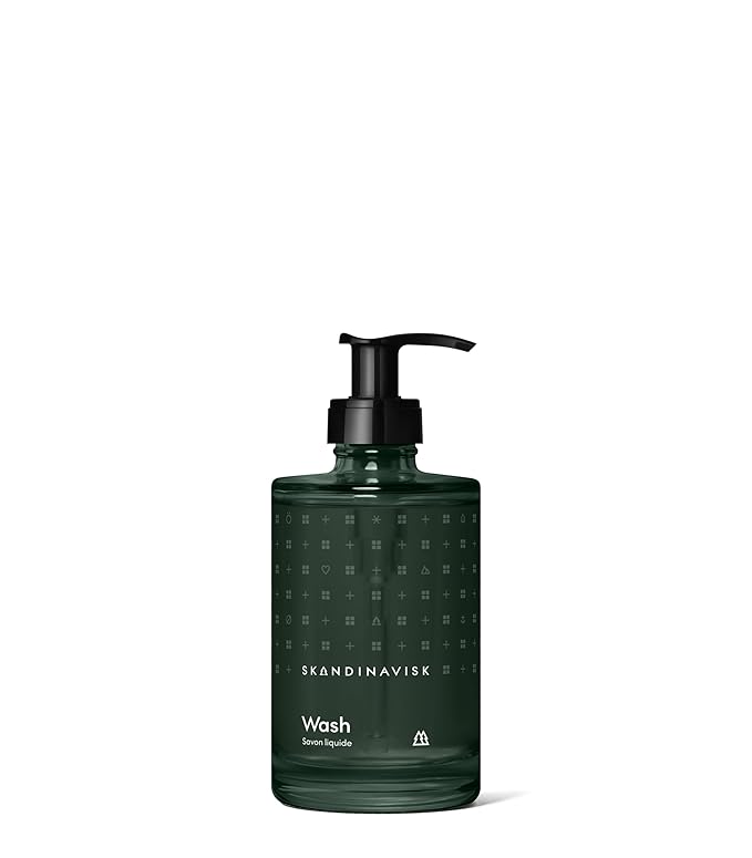 Skandinavisk SKOG ‘Forest’ Hand & Body Wash, Scent Notes: Pine Needles and Fir Cones, Birch Sap and Woodland Lily of the Valley, Coloured Glass Bottle With Pump, 6.75 fl. oz.