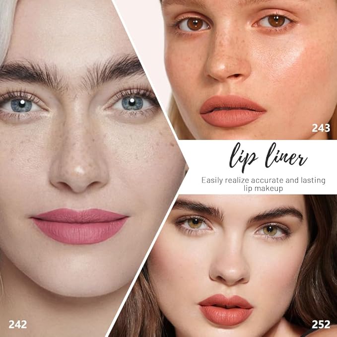 6 Pcs Ultra Silky Lip Liner Lipstick Pencils Set for Shaping & Sculpting Lips, Creamy Matte Velvet Pigmented Crayon (6Pcs-Matte Creamy Smoothly-A, Pack of 1)